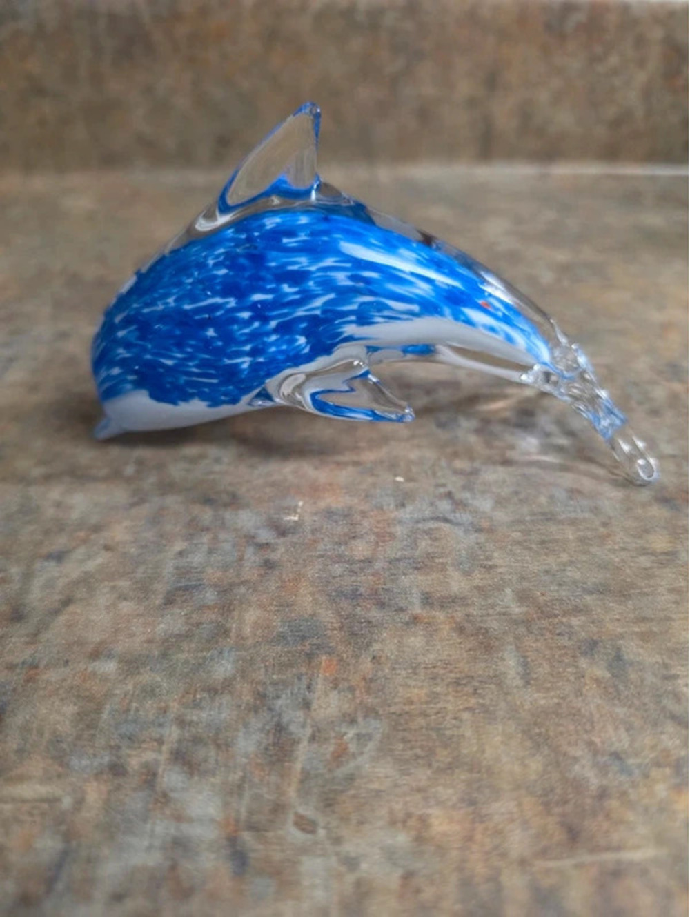 Hand-blown Art Glass Dolphin Figurine